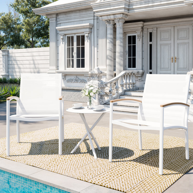 Analish 3-Piece Outdoor Conversation Set, White