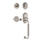 Nostalgic Warehouse Rope Rosette C Grip Handleset with Single Cylinder Deadbolt and Fleur Lever