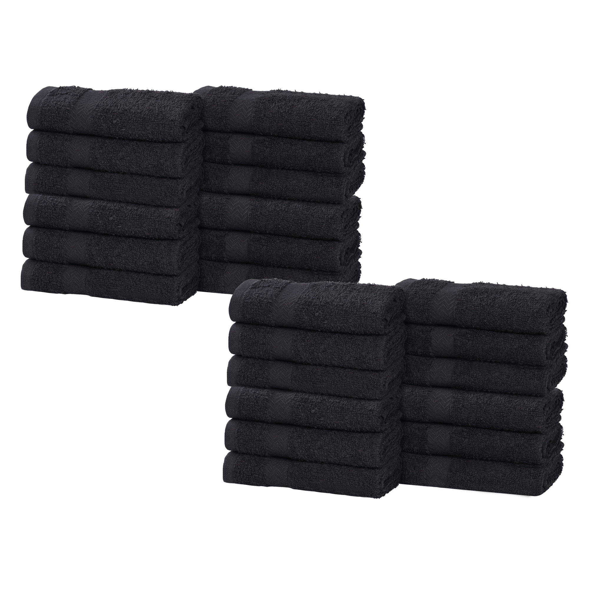 Franklin Cotton Lightweight Quick-Drying Face Towel Washcloth, Black