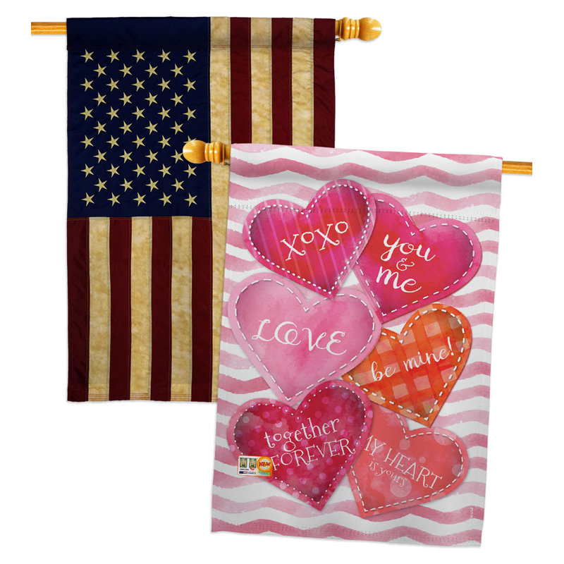 Drapeau de maison 40 po x 28 po Love Together Forever