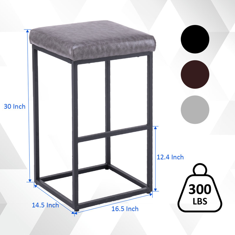 Tabouret de bar et de comptoir Lilyeve, gris, Tabouret de bar (siège d'une hauteur de 30 po)