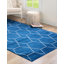 Tapis bleu marine à motif géométrique Debrodie-1404794598