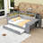 Full Daybed with Twin Trundle, Shelves, LED Lighting, Charging Station and Desk-836933830