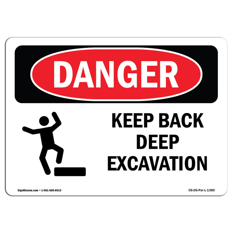 OSHA Danger Sign, 18" H x 24" W x 0.1" D