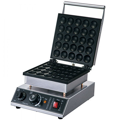 Mini Dutch Pancake Maker, 1.7-Inch Diameter Mini Pancake Poffertjes Machine Electric Poffertjes for 25PCs Round Pancakes, 850W Commercial Pancake Maker, 50-300? Poffertjes Maker, Stainless Steel