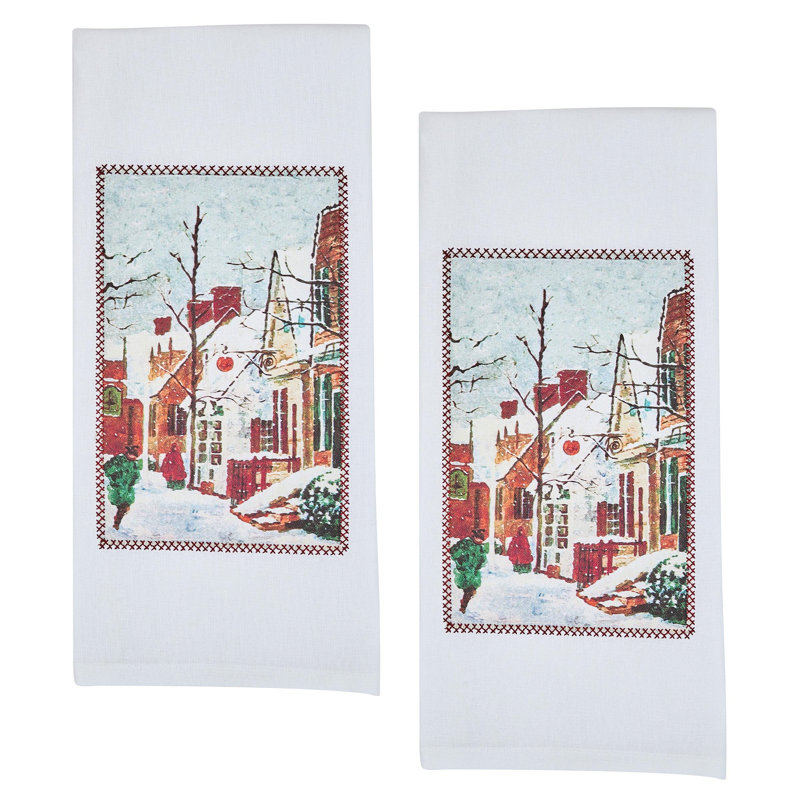  Village Shoppes Patch Dishtowel Set of 2,  Village Shoppes