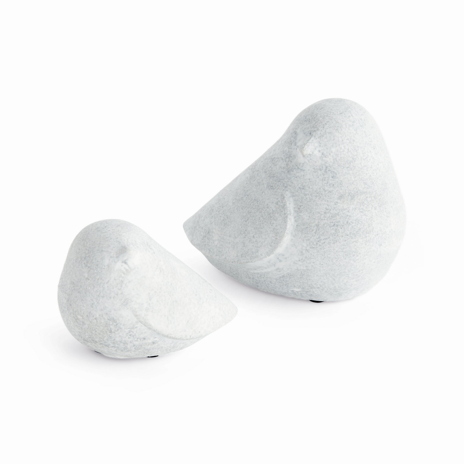Whitewash Concrete Bird Garden Sculptures