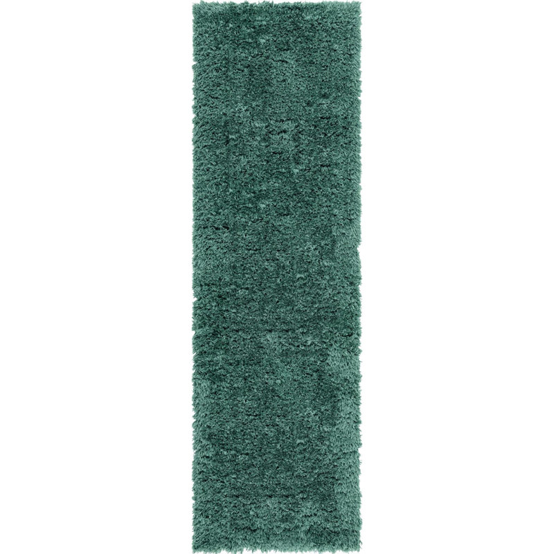 Tapis à poils longs en polyester tissé à la machine Ragene, Tapis de couloir 2 pi 7 po x 10 pi