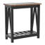 Ensemble de 2 tables de bout Farmhouse, table d'appoint rustique étroite avec tablette de rangement pour petits espaces, table de chevet ou canapé rétro pour le salon et la chambre à coucher