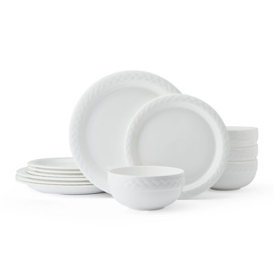 Mikasa Shay 12-Piece Bone China Dinnerware Set, Service For 4
