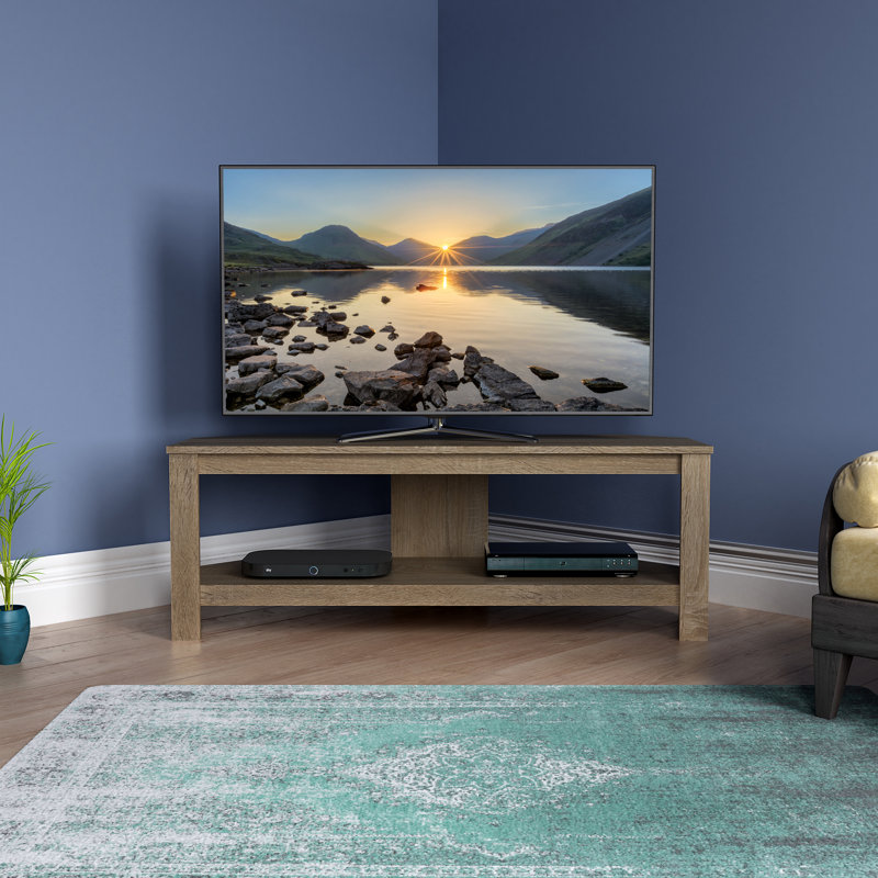 Alica Unfinished TV Stand for TVs up to 55", Light Brown/Natural