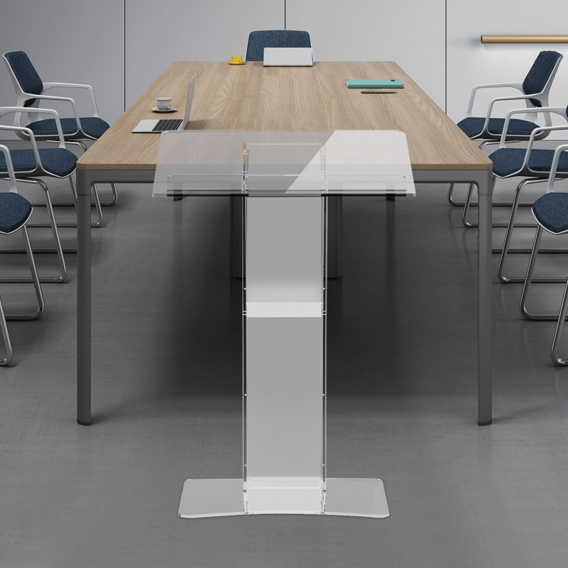 Pupitre de conférence en acrylique transparent, podium de présentation incliné à 15°, pour conférences, églises, écoles et événements.