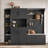 Multifunctional Left-Right Combination Hall Cabinet With Storage And Hooks, Ideal For Living Room, Kitchen, And Hallway Organization-613550805