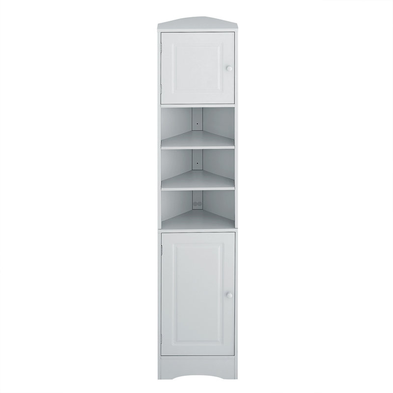 Armoire de rangement multi-fonctionnelle avec deux portes et tablettes réglables, tablette ouverte, Gris