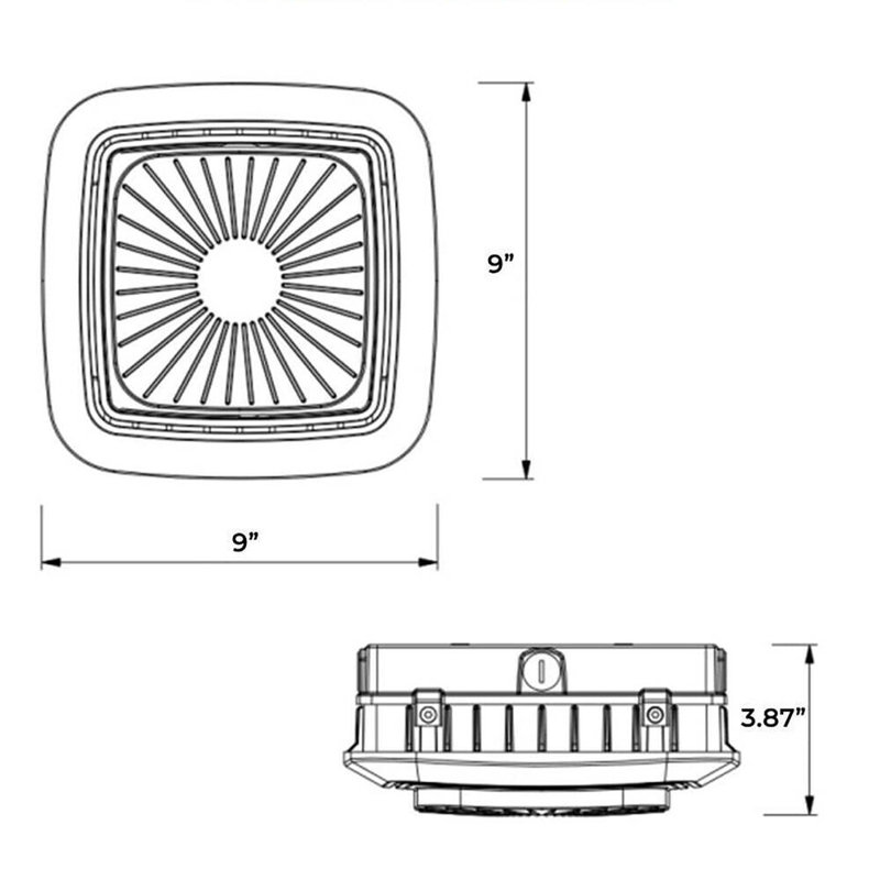 Plafonnier d'entrepôt à DEL 50W 5000K 100-277V 1-10V