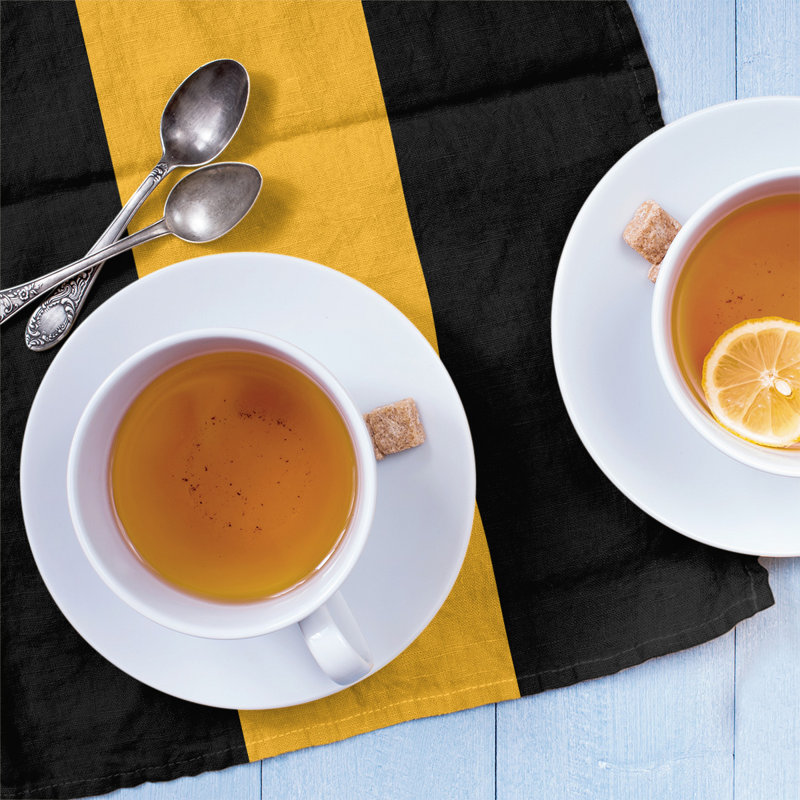 Stripe Tea Towel Kitchen Towel, Poly Twill, Black/Gold Baseball