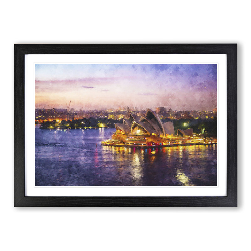 Sydney Opera House Vol.2 - Picture Frame Painting, 36cm H x 48cm W x 2cm D, Black Framed