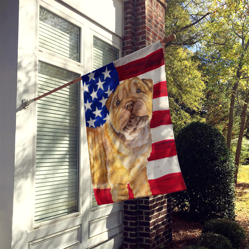 Drapeau de maison en polyester à 2 côtés Shahnur, Brun Shar Pei