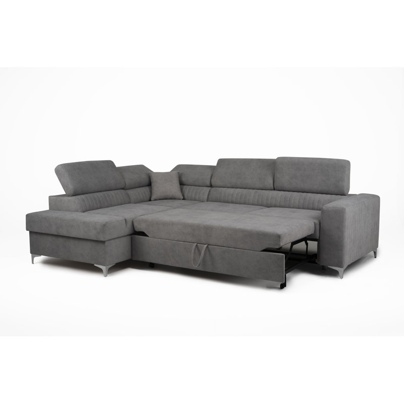 Lauren Corner Sofa Bed, Left Hand Facing, Grey