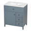 Meuble-lavabo moderne 30 po avec lavabo, tablette réglable et trois tiroirs de rangement Sail-130631269