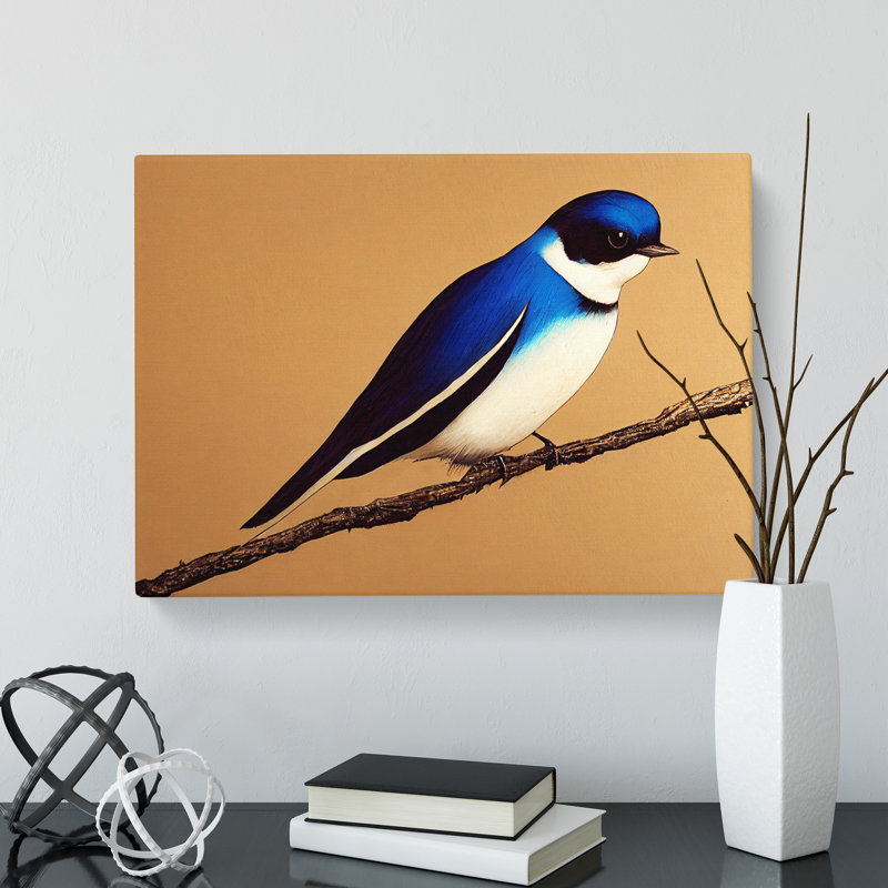 Glowing Swallow Bird - Wrapped Canvas, 50cm H x 76cm W x 3cm D