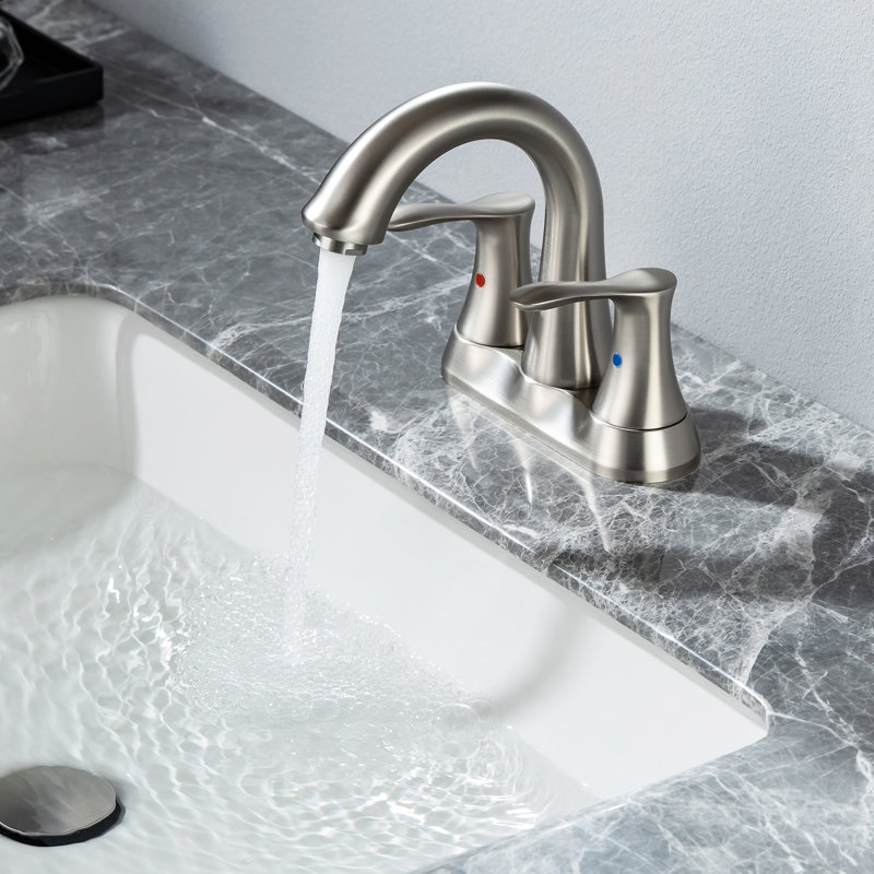 2-handle Bathroom Faucet with Drain Assembly, Brushed Nickel
