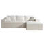 Canapé modulaire en forme de L beige en velours côtelé 2 3 dans une boîte avec coussins, comprimé, profil bas, convient aux espaces minimalistes Structure et mousse confortables-475390800