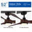 52 In. Integrated LED Indoor Brown Wood Ceiling Fan With Light Kit And Remote Control