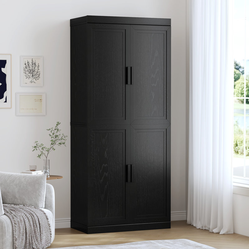 Armoire de rangement avec tablettes réglables Nashaya, Noir, noir, noir, noir, 2 PCs-36"H+36"H