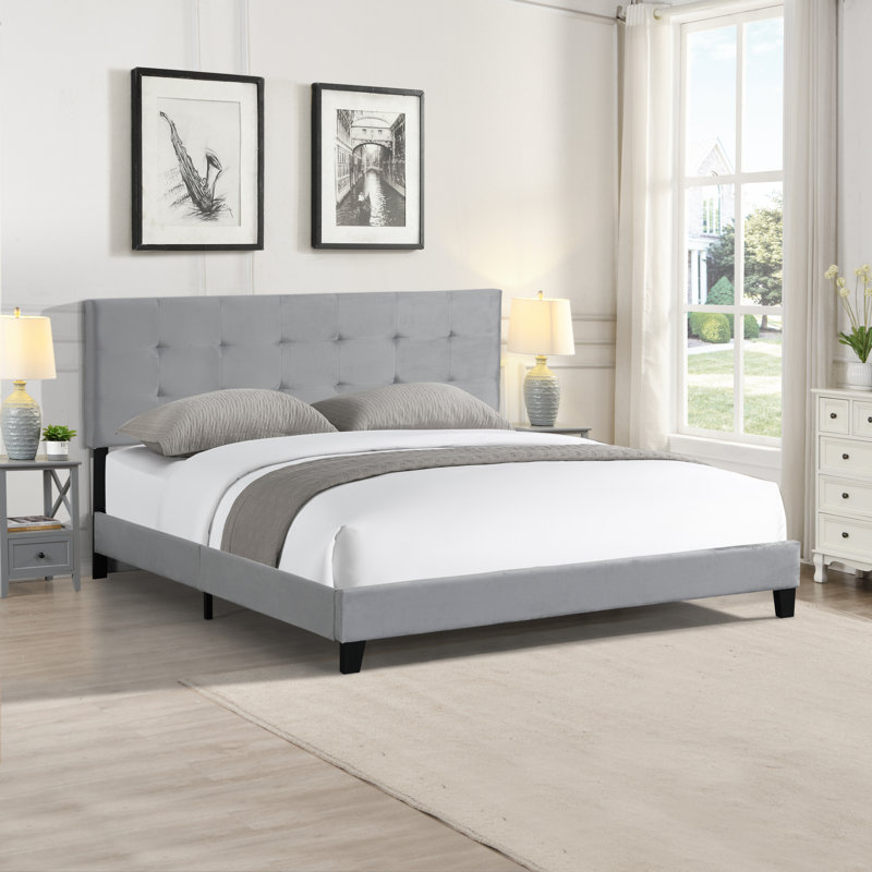 Bed, Queen, Dark Gray