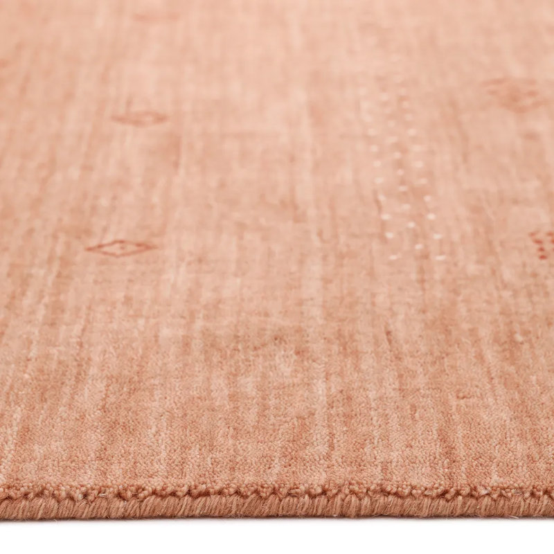Simi Hand Knotted Cotton/Wool Southwestern Area Rug, Peach, Runner 2'6" x 8'