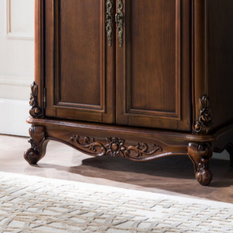 European-Style Multi-Functional Porch Cabinet Solid Wood Accent Cabinet