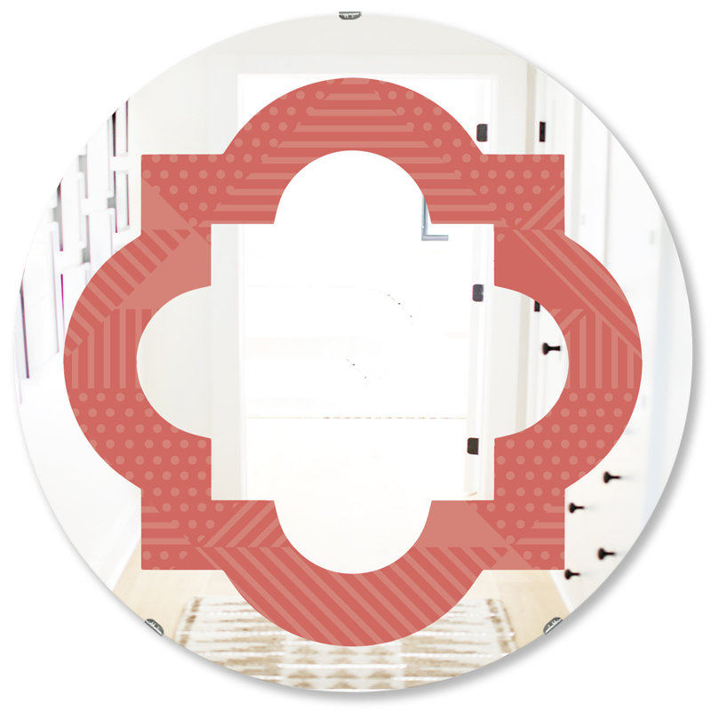 Miroir mural quadrilobe éclectique, H 31,5 po x l po