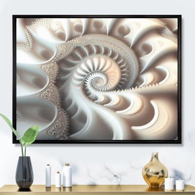 «Lilya White Fractal Spiraling II», reproduction sur toile