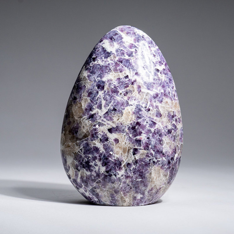 Genuine Polished Lepidolite Freeform (2.2 Lbs), 5" H x 3.5" W x 2" D, Purple/Beige