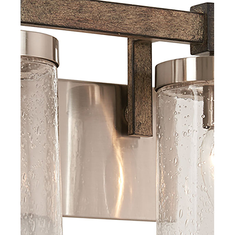 Éclairage pour salle de bain à 4 lumières à intensité variable gris pierre / nickel brossé Lipson