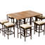 8 meubles d'extérieur en bois avec table et huit tabourets pour tous les temps
