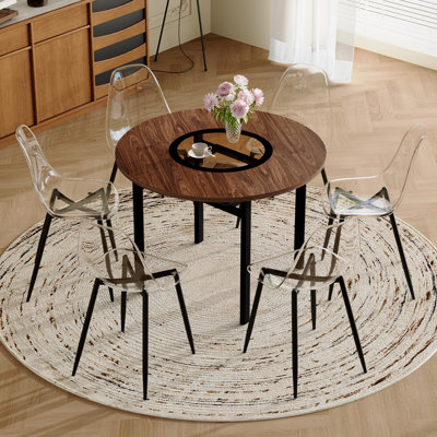42"Round Dining Table Set For 4,  Dining Room Table Set, 5-Piece Kitchen Table And Chairs Set, For Living Room, Small Space
