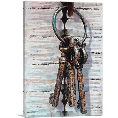 «Old Keys Modern Home Decor», reproduction d'art sur toile tendue