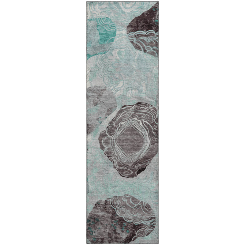 Premium Machine Washable Mehara AMF1686 Geometric Rug, Runner 2'3" x 7'6"