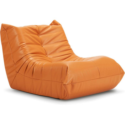 Memory Foam Bean Bag Chair For Adults - Extra Large Faux Leather Bean Bag Sofa With Ergonomic Support For Living Room, Bedroom, Dorm Or Office