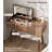 Oliver Solid Wood Makeup Vanity with Flip Mirror and Lighting Modes-812106582-834786303