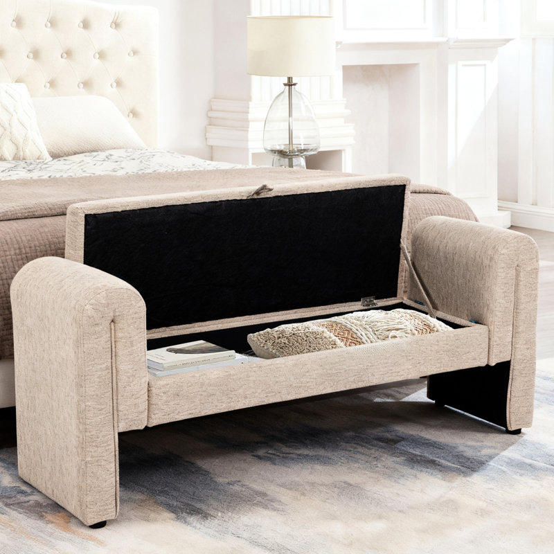 Banc de 60 pouces avec sièges, conception moderne pour le vestibule et le couloir très long en velours de la chambre à coucher, avec sièges