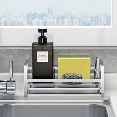 Kitchen Sink Caddy Organizer - 304 Stainless Steel Rust-Proof Holder For Sponges, Brushes, And Dish Soap