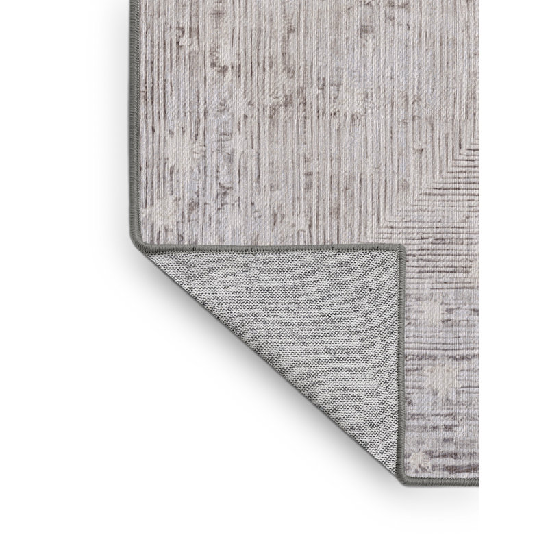 Tapis gris lavable à la machine, Carré 5 pi