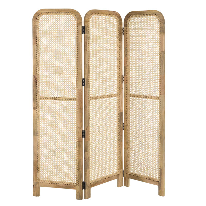 Boronda 152 cm W x 183 cm H 3 - Panel Solid Wood Folding Room Divider