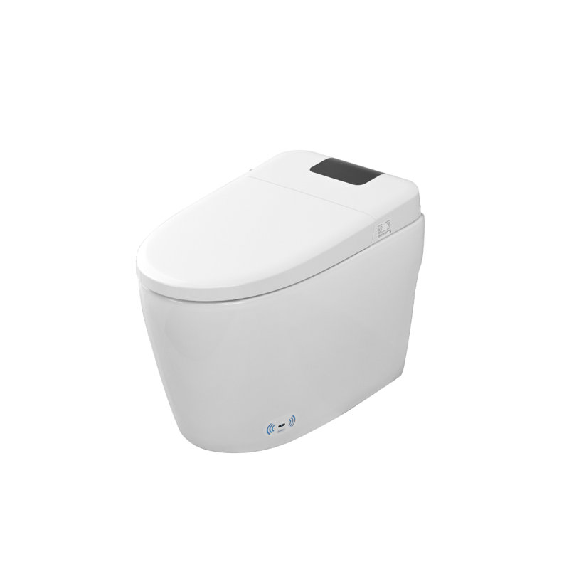 Smart Toilet Bidet Combo With Foot Sensor Open Cover/Seat, LED Display, Selfcleaning Nozzle, Heated Seat, Night Light, Knob Control, Power Outage Flushing, Soft Close, Auto Flush, With Remote Control