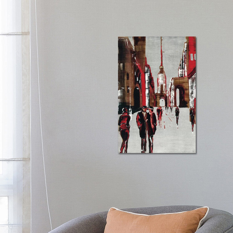 City Scene III by Elena Radzetska - Wrapped Canvas Panoramic Painting, 66.04 cm H x 45.72 cm W x 1.91 cm D
