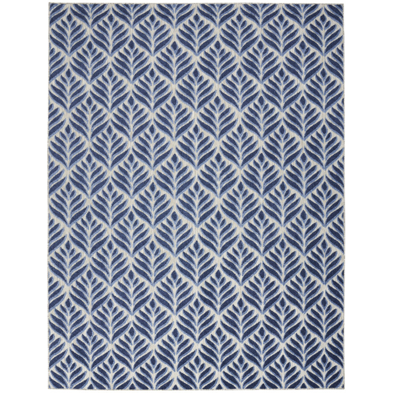 Tapis intérieur / extérieur bleu Antwun, Rectangulaire 7 pi x 10 pi