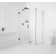 Illume 44 in. x 32 in. x 78 in. 90-degree Fully Frameless Wall Hinged Glass Shower Enclosure